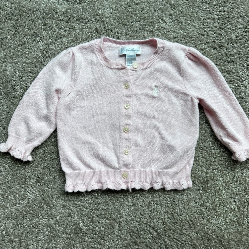 Light Pink Ralph Lauren Cardigan 6 Months